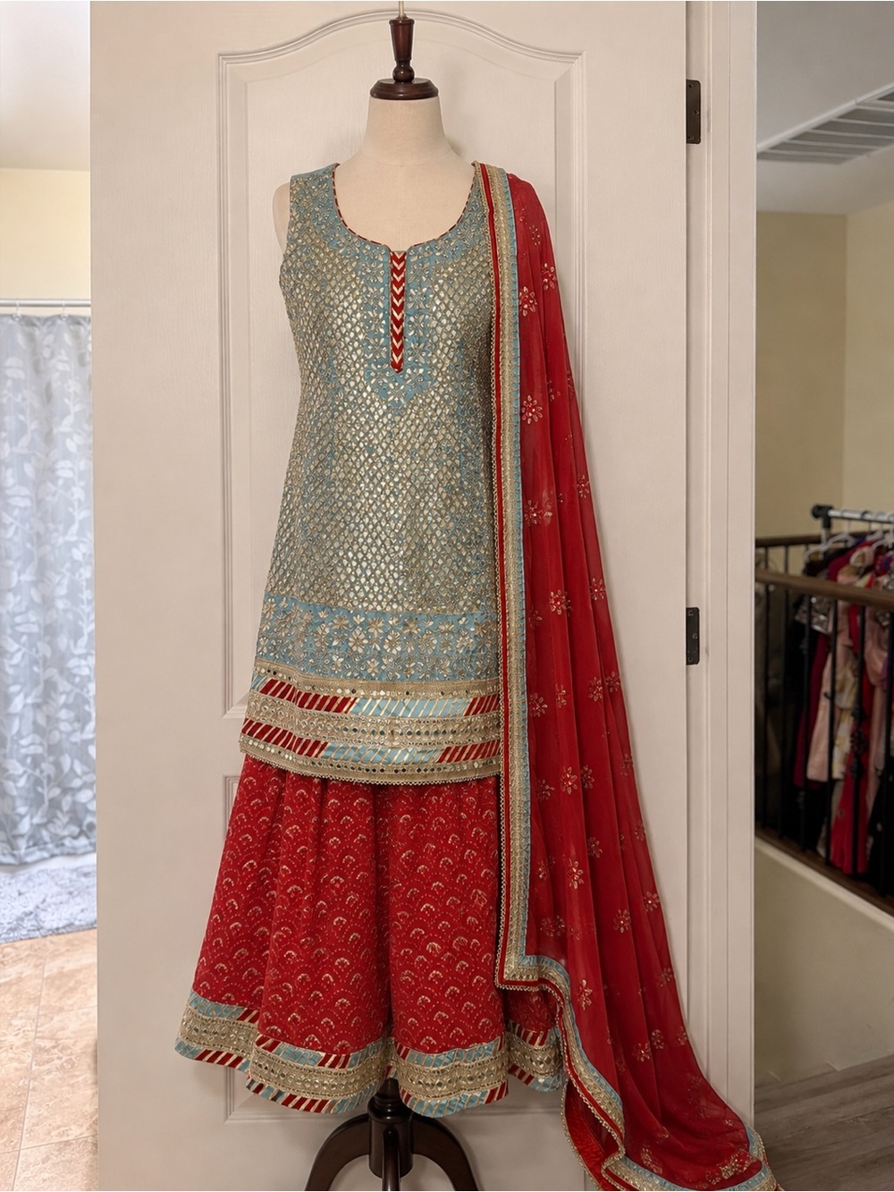 Women's gharara suit with Dupatta